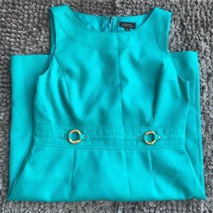 Tahari Turquoise Sleeveless Sheath Dress